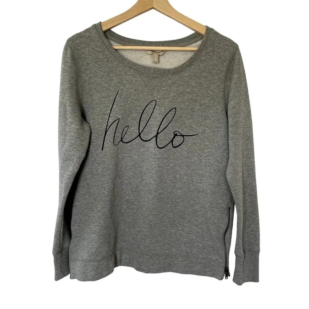 Banana Republic oversized gray crewneck sweater‎ hello fleece pullover women's M